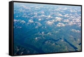 Aerial view of the mountains of Southeast Alaska, USA-Mark A Johnson-Framed Stretched Canvas