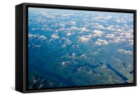 Aerial view of the mountains of Southeast Alaska, USA-Mark A Johnson-Framed Stretched Canvas