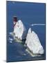 Aerial View of the Needles Rocks and Lighthouse, Isle of Wight, England, United Kingdom-Charles Bowman-Mounted Photographic Print