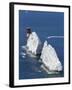 Aerial View of the Needles Rocks and Lighthouse, Isle of Wight, England, United Kingdom-Charles Bowman-Framed Photographic Print