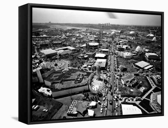 Aerial View of the New York World's Fair, Flushing Meadows Park, Queens, April 21, 1964-null-Framed Stretched Canvas