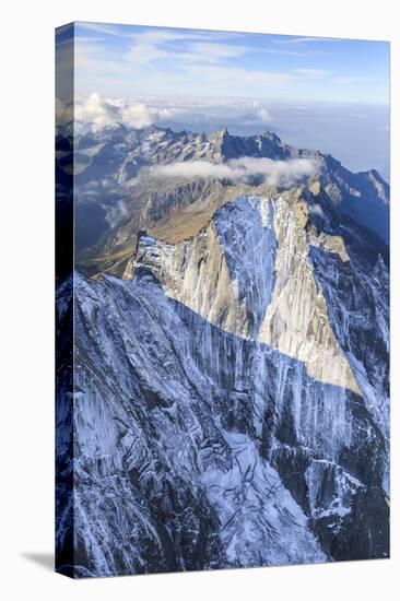 Aerial View of the North Face of Piz Badile Located Between Masino and Bregaglia Valley-Roberto Moiola-Stretched Canvas