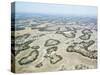 Aerial view of the Okavango Delta during drought conditions in early fall, Botswana-Michael Nolan-Stretched Canvas