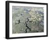 Aerial view of the Okavango Delta during drought conditions in early fall, Botswana-Michael Nolan-Framed Photographic Print