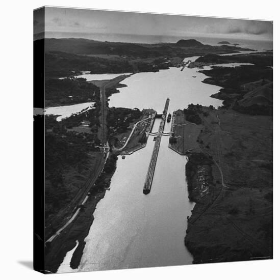 Aerial View of the Panama Canal-Thomas D^ Mcavoy-Stretched Canvas