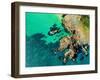 Aerial View of the Pembrokeshire Coast with Rough Cliffs, Wales, United Kingdom-Wirestock-Framed Photographic Print