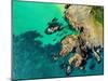 Aerial View of the Pembrokeshire Coast with Rough Cliffs, Wales, United Kingdom-Wirestock-Mounted Photographic Print