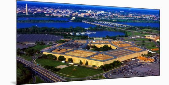 Aerial view of The Pentagon at dusk, Washington DC, USA-null-Mounted Photographic Print