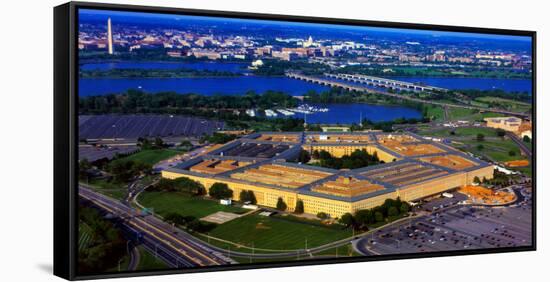 Aerial view of The Pentagon at dusk, Washington DC, USA-null-Framed Stretched Canvas