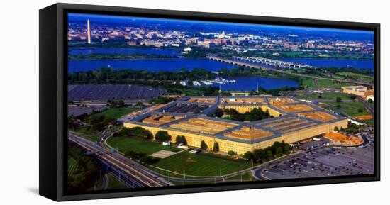 Aerial view of The Pentagon at dusk, Washington DC, USA-null-Framed Stretched Canvas