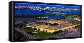 Aerial view of The Pentagon at dusk, Washington DC, USA-null-Framed Stretched Canvas