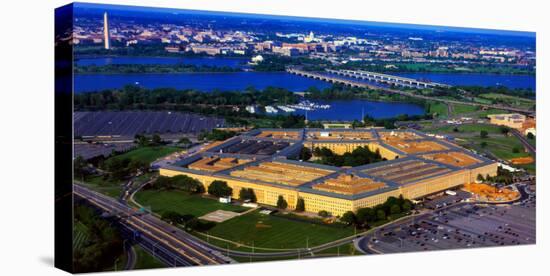 Aerial view of The Pentagon at dusk, Washington DC, USA-null-Stretched Canvas