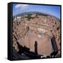 Aerial View of the Piazza Del Campo and the Town of Siena, Tuscany, Italy-Tony Gervis-Framed Stretched Canvas
