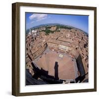Aerial View of the Piazza Del Campo and the Town of Siena, Tuscany, Italy-Tony Gervis-Framed Photographic Print