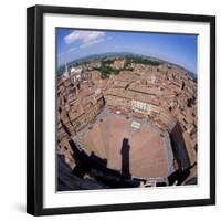 Aerial View of the Piazza Del Campo and the Town of Siena, Tuscany, Italy-Tony Gervis-Framed Photographic Print