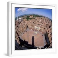 Aerial View of the Piazza Del Campo and the Town of Siena, Tuscany, Italy-Tony Gervis-Framed Photographic Print