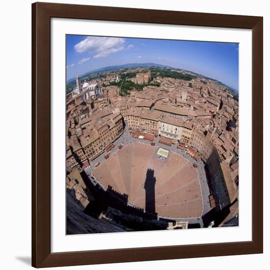 Aerial View of the Piazza Del Campo and the Town of Siena, Tuscany, Italy-Tony Gervis-Framed Photographic Print