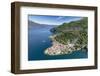 Aerial View of the Picturesque Village of Varenna Surrounded by Lake Como and Gardens-Roberto Moiola-Framed Photographic Print