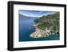 Aerial View of the Picturesque Village of Varenna Surrounded by Lake Como and Gardens-Roberto Moiola-Framed Photographic Print