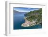 Aerial View of the Picturesque Village of Varenna Surrounded by Lake Como and Gardens-Roberto Moiola-Framed Photographic Print