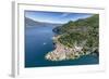 Aerial View of the Picturesque Village of Varenna Surrounded by Lake Como and Gardens-Roberto Moiola-Framed Photographic Print