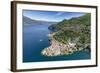 Aerial View of the Picturesque Village of Varenna Surrounded by Lake Como and Gardens-Roberto Moiola-Framed Photographic Print