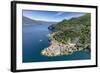 Aerial View of the Picturesque Village of Varenna Surrounded by Lake Como and Gardens-Roberto Moiola-Framed Photographic Print