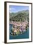 Aerial View of the Picturesque Village of Varenna Surrounded by Lake Como and Gardens-Roberto Moiola-Framed Photographic Print