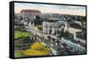 Aerial View of the Pike - Long Beach, CA-Lantern Press-Framed Stretched Canvas