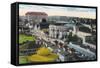 Aerial View of the Pike - Long Beach, CA-Lantern Press-Framed Stretched Canvas