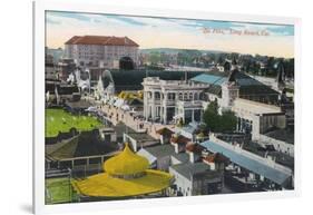 Aerial View of the Pike - Long Beach, CA-Lantern Press-Framed Art Print