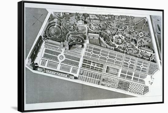 Aerial View of the Plan of the Jardin Des Plantes in Paris, 1842-null-Framed Stretched Canvas