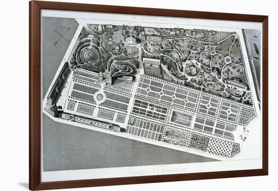 Aerial View of the Plan of the Jardin Des Plantes in Paris, 1842-null-Framed Giclee Print