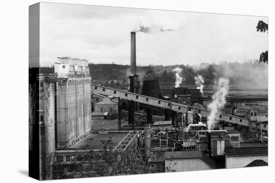 Aerial View of the Pulp and Lumber Mills - Shelton, WA-Lantern Press-Stretched Canvas