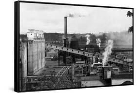 Aerial View of the Pulp and Lumber Mills - Shelton, WA-Lantern Press-Framed Stretched Canvas