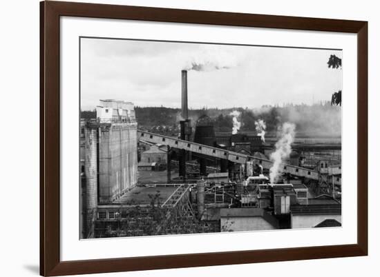 Aerial View of the Pulp and Lumber Mills - Shelton, WA-Lantern Press-Framed Premium Giclee Print