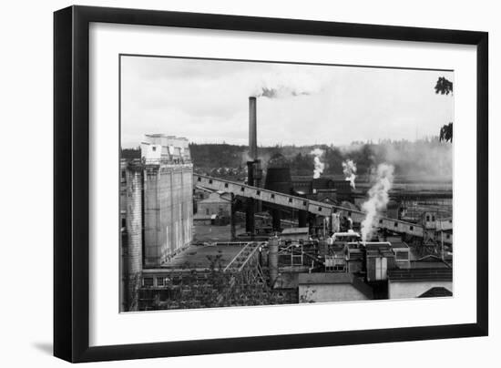 Aerial View of the Pulp and Lumber Mills - Shelton, WA-Lantern Press-Framed Art Print