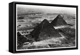 Aerial View of the Pyramids of Giza, Egypt, from a Zeppelin, 1931-null-Framed Stretched Canvas