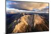 Aerial view of the rocky peaks of Latemar at sunset, Dolomites, South Tyrol, Italy, Europe-Roberto Moiola-Mounted Premium Photographic Print