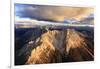 Aerial view of the rocky peaks of Latemar at sunset, Dolomites, South Tyrol, Italy, Europe-Roberto Moiola-Framed Photographic Print