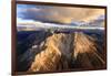 Aerial view of the rocky peaks of Latemar at sunset, Dolomites, South Tyrol, Italy, Europe-Roberto Moiola-Framed Photographic Print