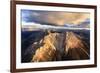 Aerial view of the rocky peaks of Latemar at sunset, Dolomites, South Tyrol, Italy, Europe-Roberto Moiola-Framed Photographic Print