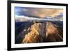 Aerial view of the rocky peaks of Latemar at sunset, Dolomites, South Tyrol, Italy, Europe-Roberto Moiola-Framed Photographic Print