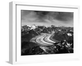 Aerial View of the Ruth Glacier and the Alaska Range on a Sightseeing Flight from Talkeetna, Alaska-Timothy Mulholland-Framed Photographic Print