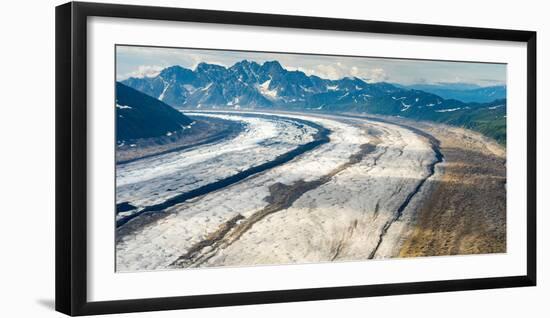 Aerial View of the Ruth Glacier and the Alaska Range on a Sightseeing Flight from Talkeetna, Alaska-Timothy Mulholland-Framed Photographic Print