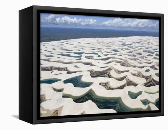 Aerial View of the Sand Dunes at the Lencois Maranhenses National Park, Brazil-null-Framed Stretched Canvas