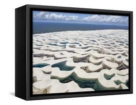 Aerial View of the Sand Dunes at the Lencois Maranhenses National Park, Brazil-null-Framed Stretched Canvas