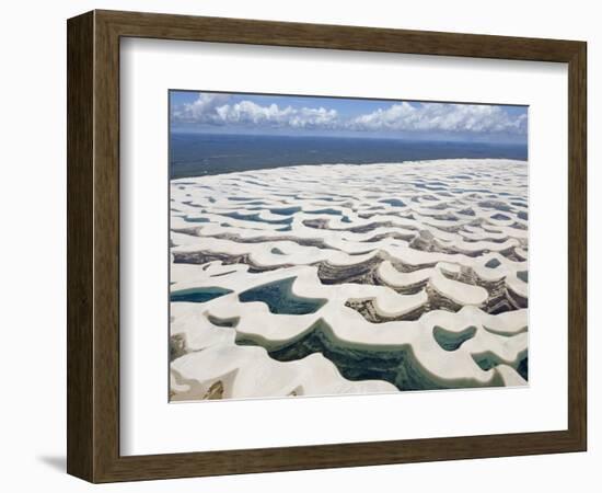 Aerial View of the Sand Dunes at the Lencois Maranhenses National Park, Brazil-null-Framed Photographic Print