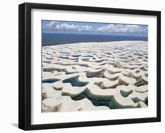 Aerial View of the Sand Dunes at the Lencois Maranhenses National Park, Brazil-null-Framed Photographic Print