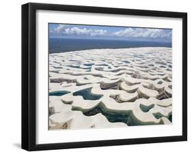 Aerial View of the Sand Dunes at the Lencois Maranhenses National Park, Brazil-null-Framed Photographic Print